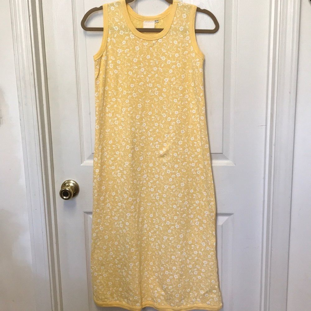 Yellow and white floral cotton dress